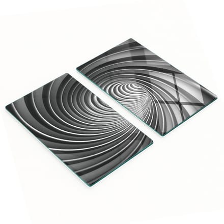 Glazen snijplanken voor in de keuken met abstracte wervelende afbeeldingen 2x30x52 cm