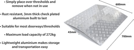 Aidapt Drempeloverbrugging Aluminium Medium - Zilver