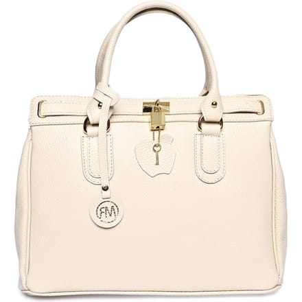 Roberta M Beige Rundleer Tas