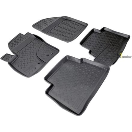 Doublures NORM | Tapis De Sol En Caoutchouc TPE Toutes Saisons Pour Ford C-Max 2003-2010 noir