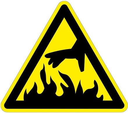 Waarschuwingsbord vuur - kunststof 100 mm