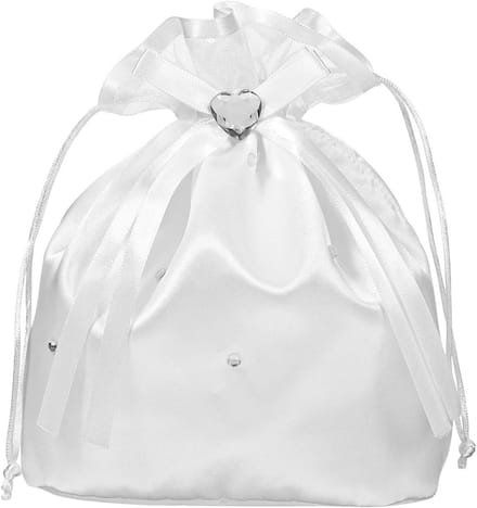 Allecto Plus - Bruidsbloem handtas voor bruidsmeisjes bruiloft - Witte kralentas medium formaat