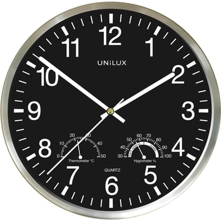 Unilux Wetty clock black/silver