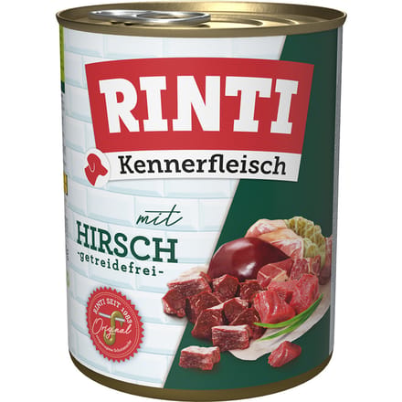 6x800g "Kennerfleisch" Hert RINTI Hondenvoer