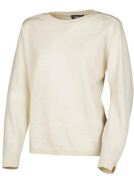 Ivanhoe trui NLS Tunabo Natural White boothals - 100% zuivere ongeverfde wol