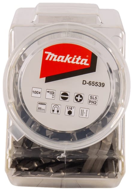 Makita Schroefbit Dubbel PH2-SL5 65mm In Pot 100 Stuks - D-65539
