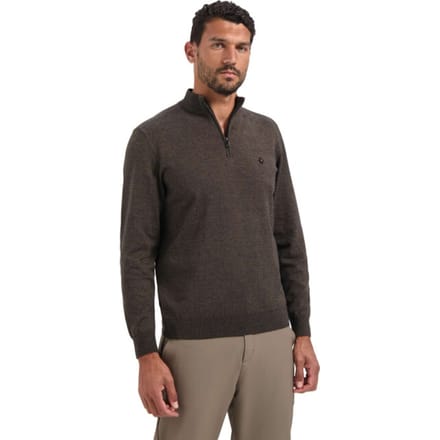 No Excess Pullover Half Zip 2 Coloured Melange Taupe Maat: M | Sweaters Outlet | Heren | Bruin