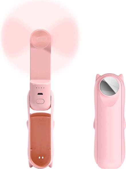 EXCITAT Mini handventilator - 3-in-1 handventilator - handventilator oplaadbaar - Roze