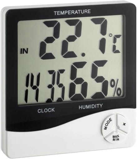 Digitale Thermo-Hygrometer voor Binnentemperatuur en Luchtvochtigheid met Tijd