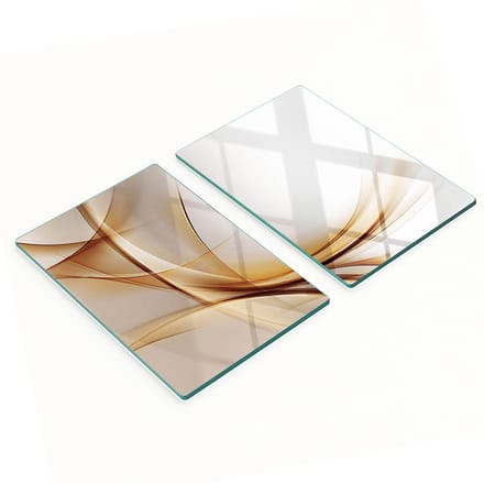 Keukenplanken van gehard glas met abstracte golfmotieven, 2x40x52 cm