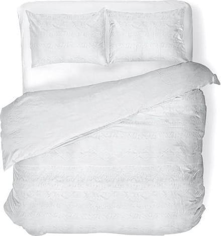 Yellow Candida - Dekbedovertrek - Eenpersoons - 140x200/220 cm + 1 kussensloop 60x70 cm - White