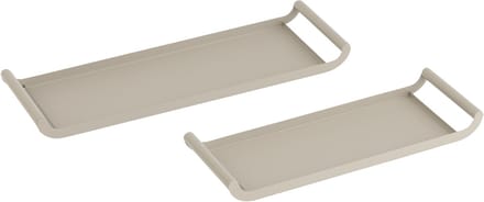 J-Line plateau Rechthoek - metaal/polyresin - 2 stuks