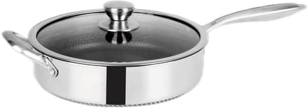 Cheffinger Hapjespan met Deksel - 28cm - RVS - Honingraat - Inductie
