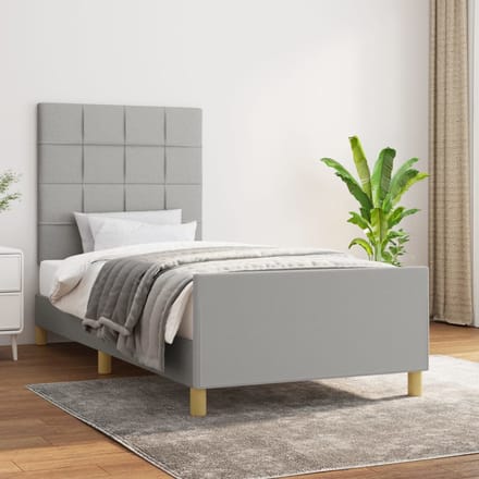 vidaXL - Bedframe - zonder - matras - 80x200 - cm - stof - lichtgrijs