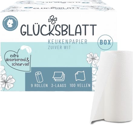 Duurzame Keukenhanddoeken - 9 Rollen Papieren Keukenpapier - 3-Laags en Multifunctioneel - Plasticvrij