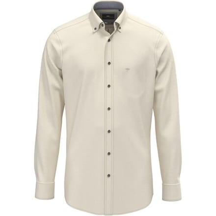 Fynch-Hatton Overhemd Herringbone Flanel Button-Down Beige / male