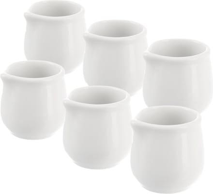 Melkkan Porselein Wit MONA 4x4 cm, 20 ml 6 stuks - Melkkannetje