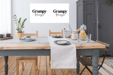 Poster Kids - Quotes - Zwart - Wit - Grumpy teenager - 120x60 cm