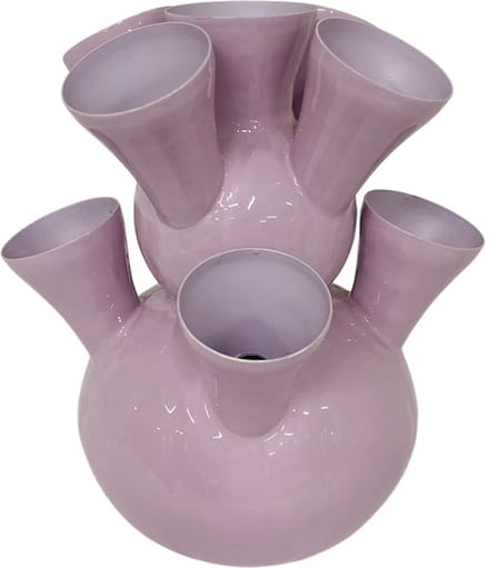 by Mooss - Enamel - Tulpenvaas - Toetervaas - Small - Lila - Licht Paars - Light Purple - 33 cm - Ã˜ 27 cm - Hoogglans - Metaal