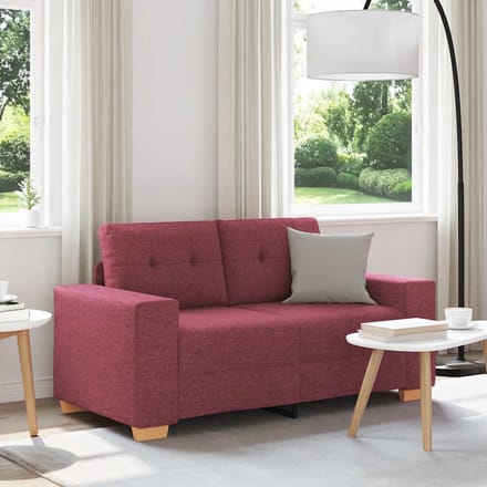 vidaXL - Loveseat - Bank - Wijnrood - 160x77x82 - cm - Stof