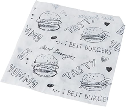 1x 1000 Hamburgerzakken Pergament 135 cm x 13 cm wit vetvrij