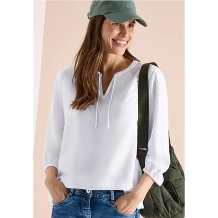 3/4-mouwen blouse met gespleten hals