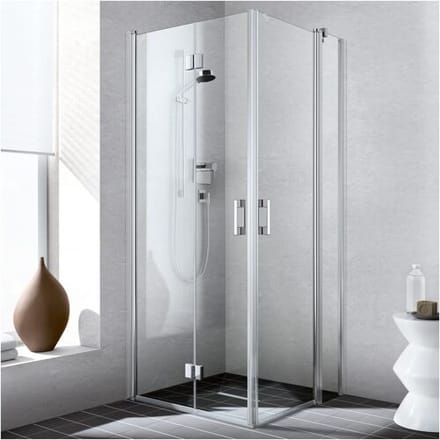 Kermi Liga corner entry swing door with fixed part , half part 90 cm right LIEPR090201AK