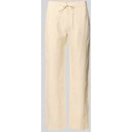 straight fit linnen broek met achterzakken