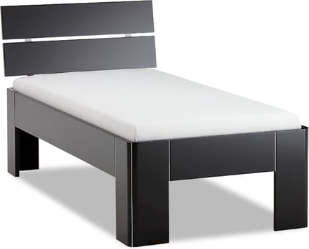 B Bright Fresh 500 Bed met Hoofdbord 90x210cm - Bedframe Zwart - Eenpersoonsbedden - Instaphoogte: 50cm