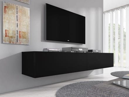 Meubella - TV-Meubel Flame XL - Mat Zwart - 180 cm