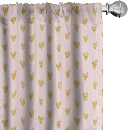 ABAKUHAUS Harten – Gordijnen – Duo Set 75x245 cm – Eierschaalkleur – Halfdonker