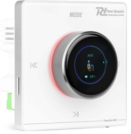Power Dynamics Powerline B50W inbouw versterker - Met touchscreen en Bluetooth - 2x 25W - Wit