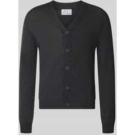 Regular fit gebreid jack van pure wol