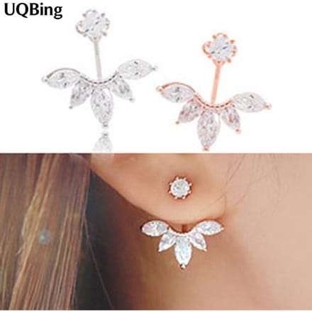 3 Couleurs Boucles d'Oreilles Clous Marguerite Mode Boucles d'Oreilles Clous Cristal Pur argenté