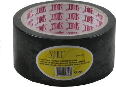 Benson Extra sterke PVC klustape - waterbestendig - 18 meter x 48 mm - zwart