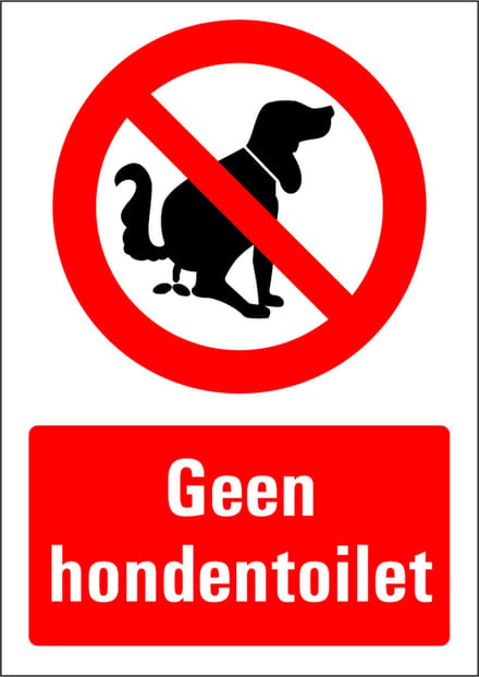 Geen hondentoilet sticker 148 x 210 mm