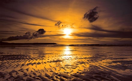 Beach Sunset Photo Wallcovering