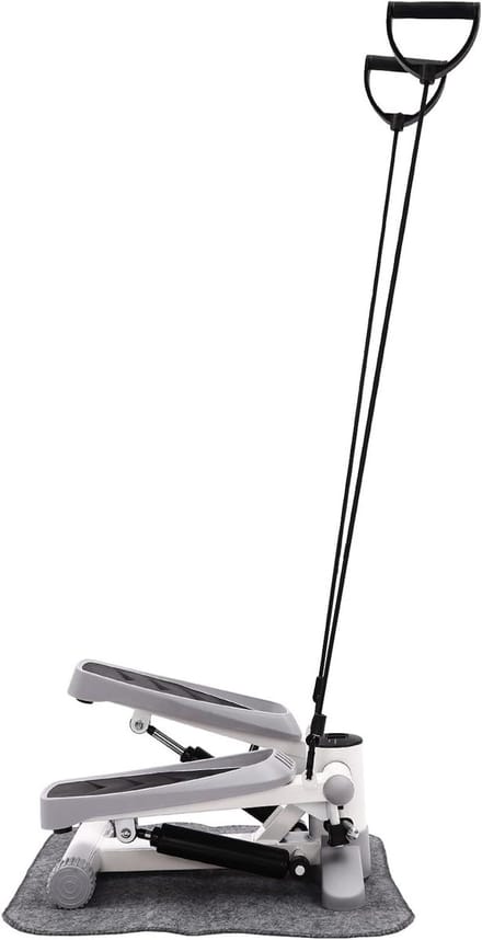 Mini Stepper - Hometrainer Stepper - Thuis Trainen - Met Weerstandsbanden - 150 kg capaciteit - Grijs