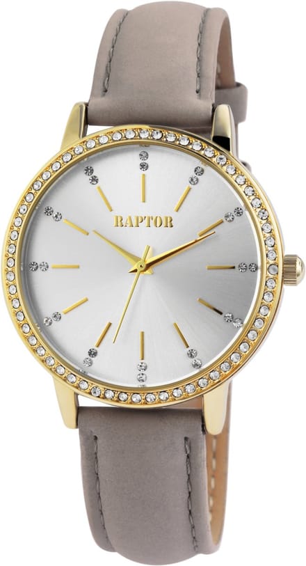 Raptor dameshorloge echt leer Brilliance, goudkleurig, 3 ATM