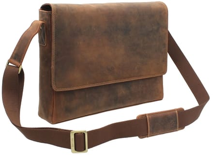 VISCONTI MESSENGER BAG - Geolied leder - schoudertas - hoge kwaliteit