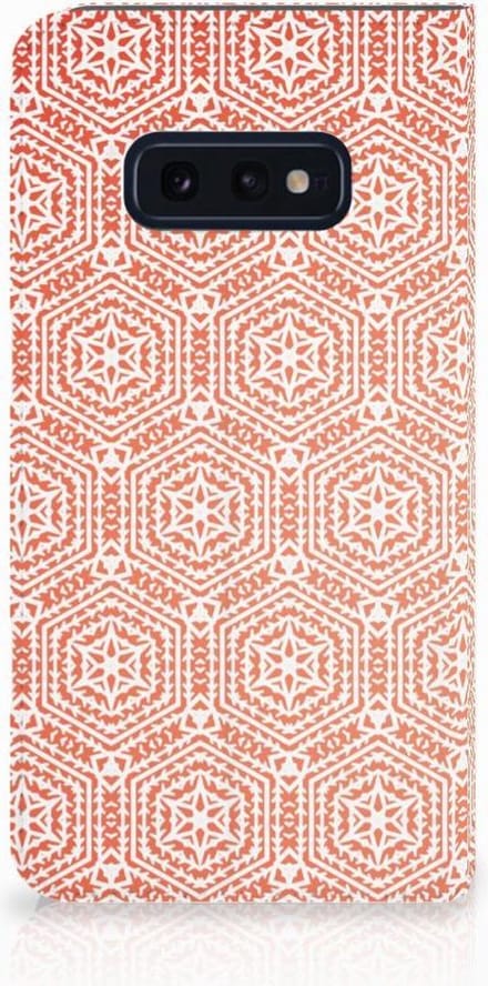 Samsung Galaxy S10e Hoesje met Magneet Pattern Orange