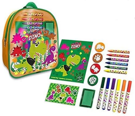 Crazy Dino Schrijfset Junior 26 X 29 Cm Pvc/papier Groen 29-delig