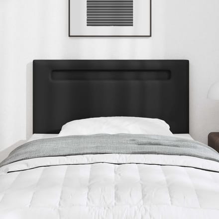 vidaXL - LED - Hoofdbord - Zwart - Kunstleer