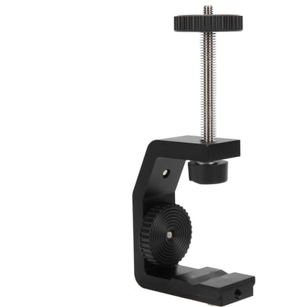 Support de caméra de bureau en aluminium avec pince en C et vis de 4,5 cm(Grande lampe CC ) black