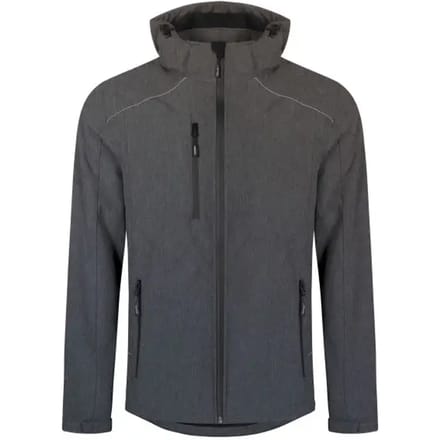Men's Softshell Outdoorjas met afneembare capuchon Heather Grey - M