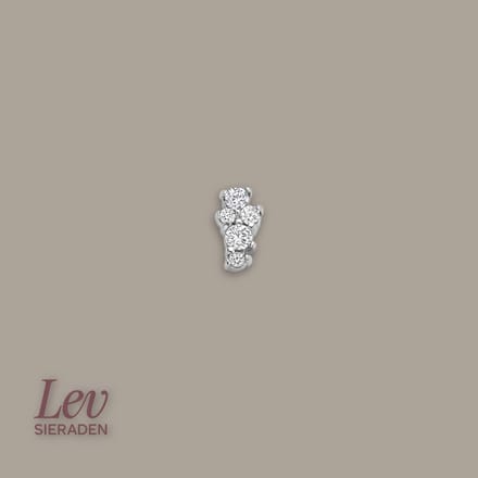 Lev Sieraden - 5 stone Labret piercing - Gerhodineren 925 zilver