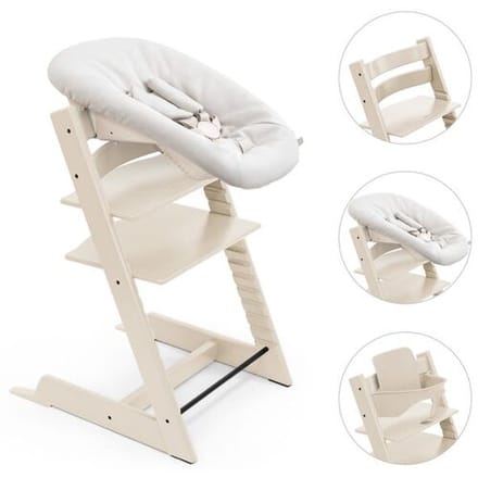 Stokke Tripp Trapp bundel kinderstoel met newbornset en babyset Vanilla White unisex