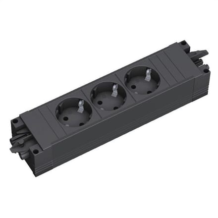 Bachmann Step - Stekkerdoos - 3x 230V - GST18-3® In- en uitgang - Zwart