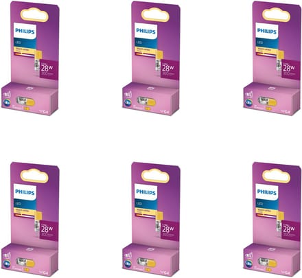 Philips Voordeelverpakking - G4 - LED Capsulelamp - 12V - 28W - Niet Dimbaar - Warmwit Licht - Set van 6 Stuks