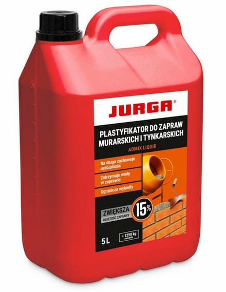 JURGA ADMIX LIQUID - Metsel- & Pleistermortel Plastificeerder - 5L - Luchtbelvormend & Vorstbestendig